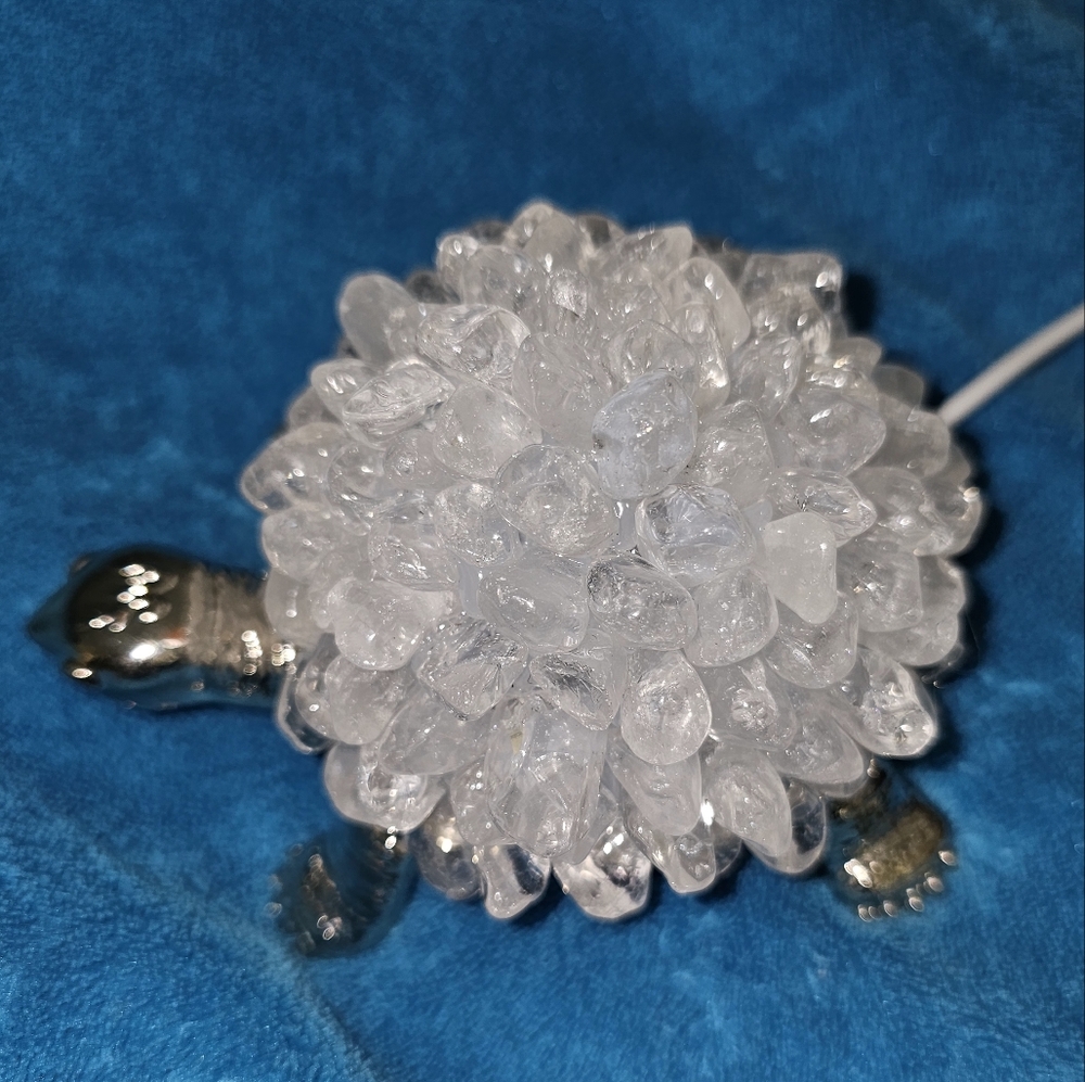 114x66x55mm apprx, Clear Quartz Turtle Lamp, USB connector, Off/On Switch,+Color